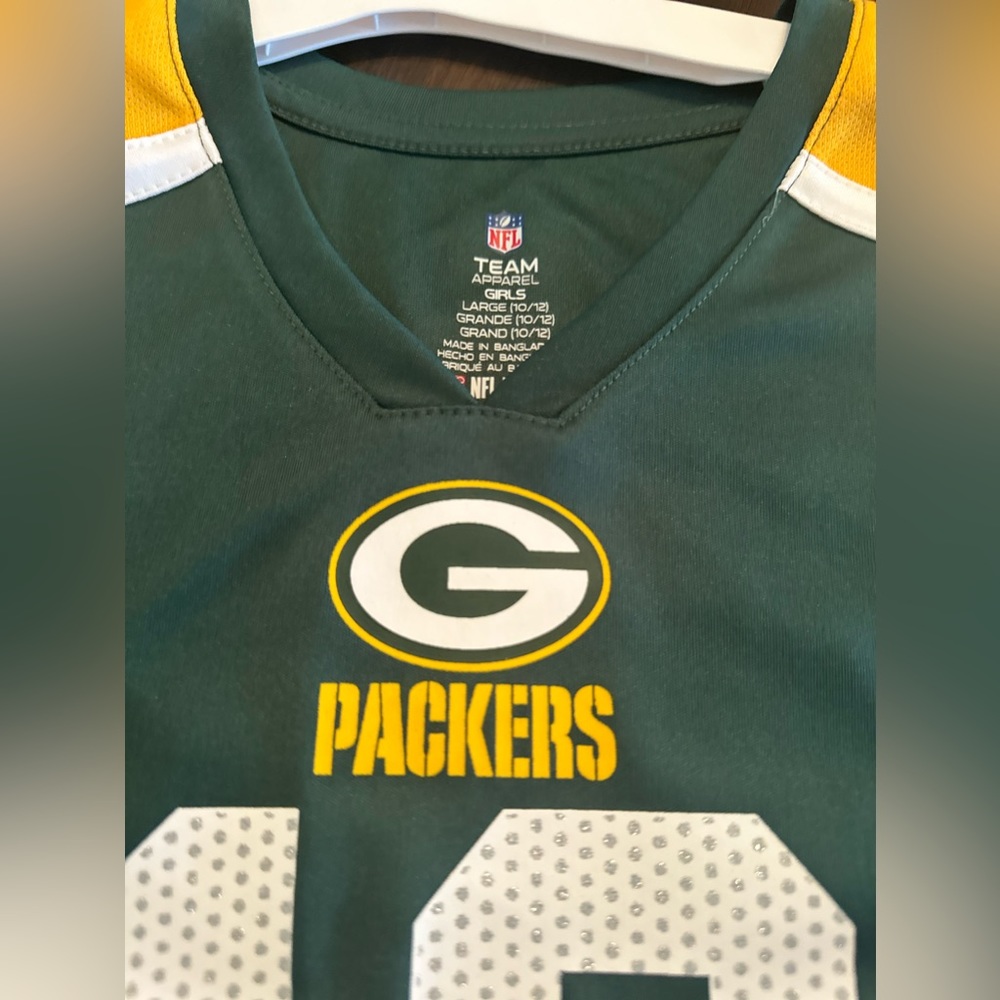 Girl's NFL Team Apparel Packers Aaron Rodgers green/gold‎ Jersey Sz L (12/14) - Picture 3 of 8